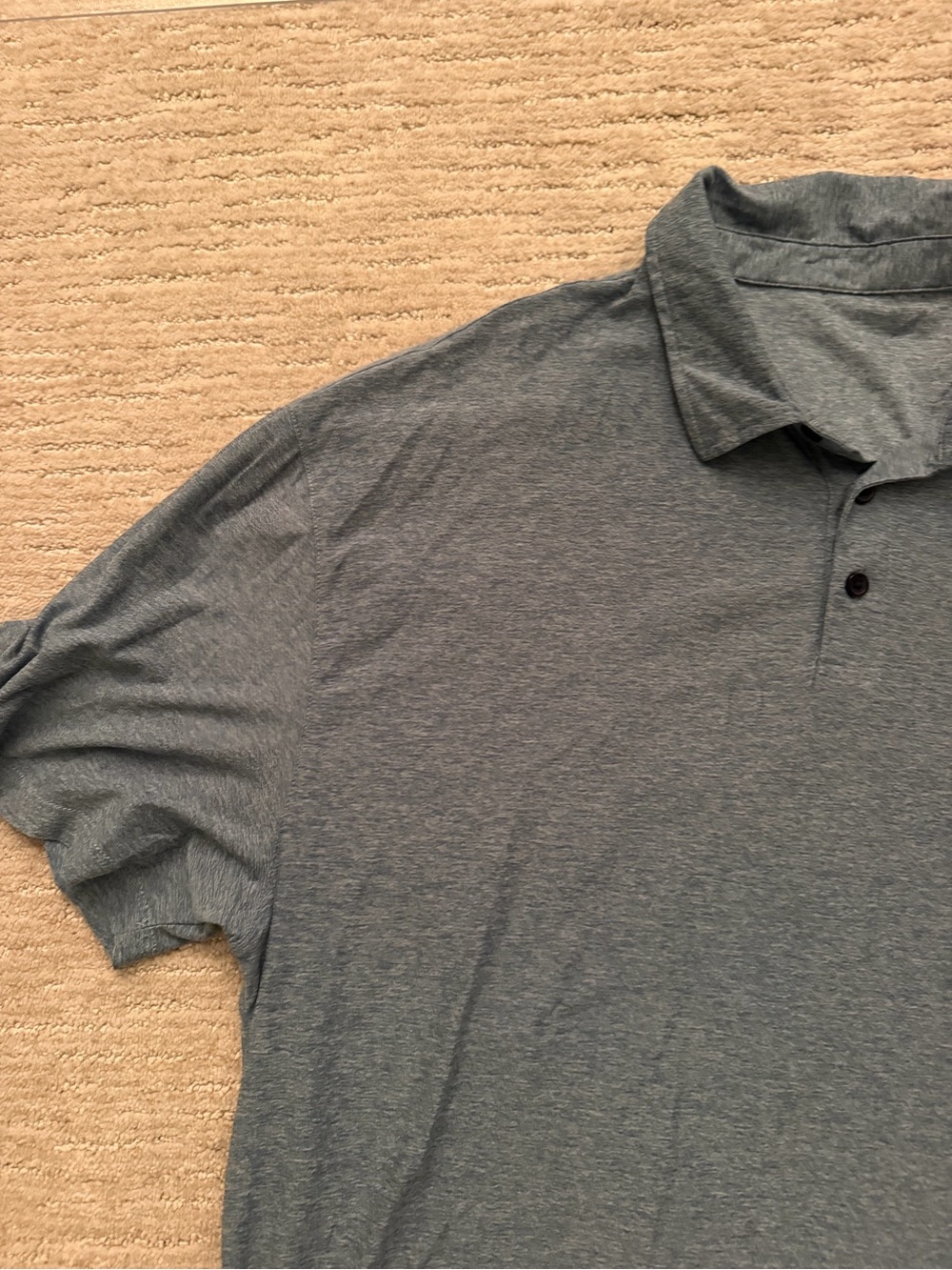 VUORI Strato Tech Heather Slate Blue Grey Polo Shirt XXL - Picture 2 of 4